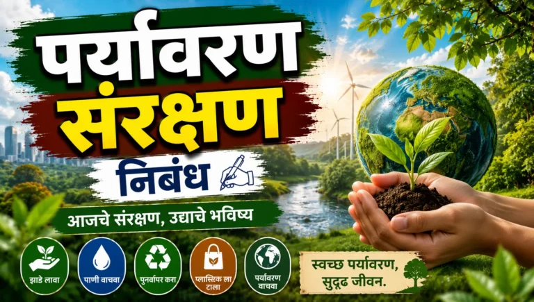 Paryavaran Sanrakshan Essay in Marathi पर्यावरण संरक्षण निबंध मराठी