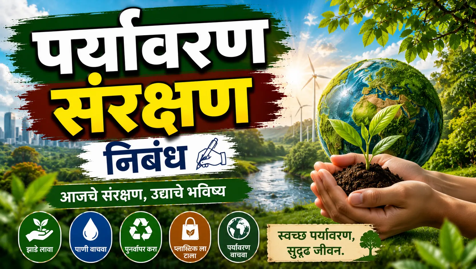 Paryavaran Sanrakshan Essay in Marathi पर्यावरण संरक्षण निबंध मराठी