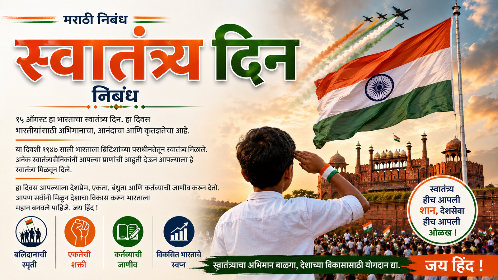 Independence Day Essay in Marathi